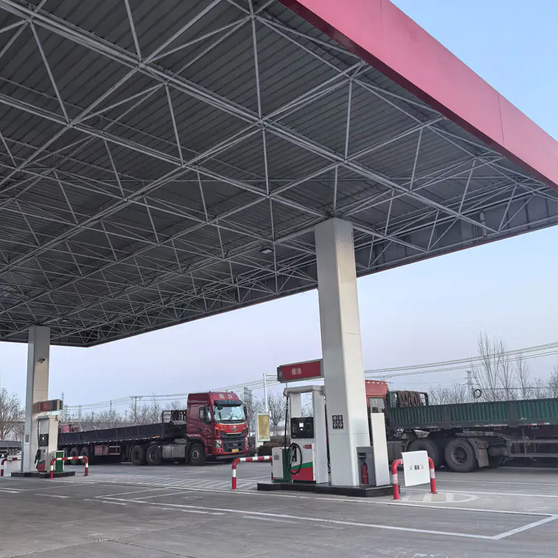 Stahlkonstruktion Öltankstelle